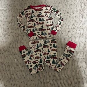 Holiday Kids Pajama Set with Red and Green Accents